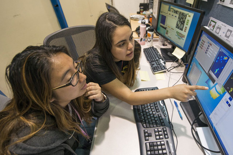 science students at computer