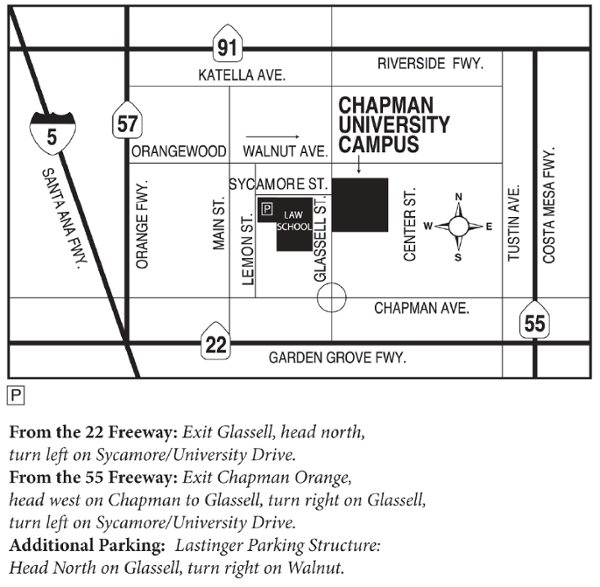 Driving Directions to the Fowler School of Law