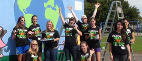 Student participating in a Chapman event outdoors.