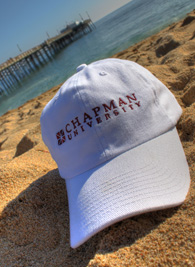 CU hat in sand
