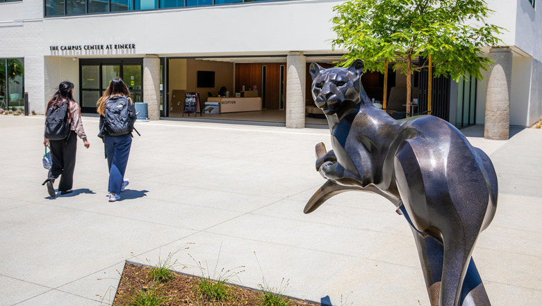 Panther outside Rinker Campus