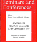 photo of Seminars in Complex Analysis and Geometry 1987 