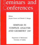 photo of Seminars in Complex Analysis and Geometry 1987