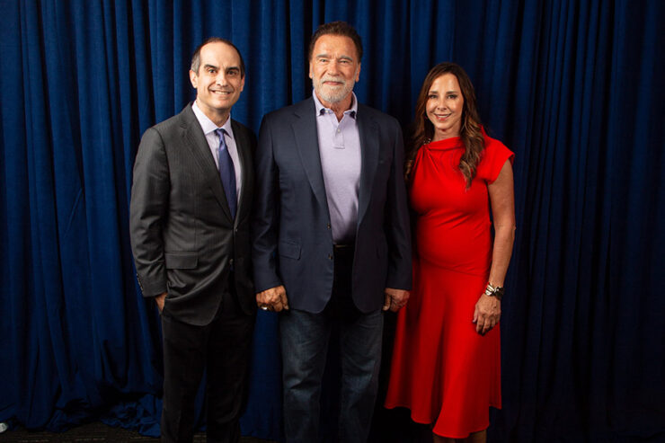 Matt Parlow, Arnold Schwarzenegger, and Lisa Argyros