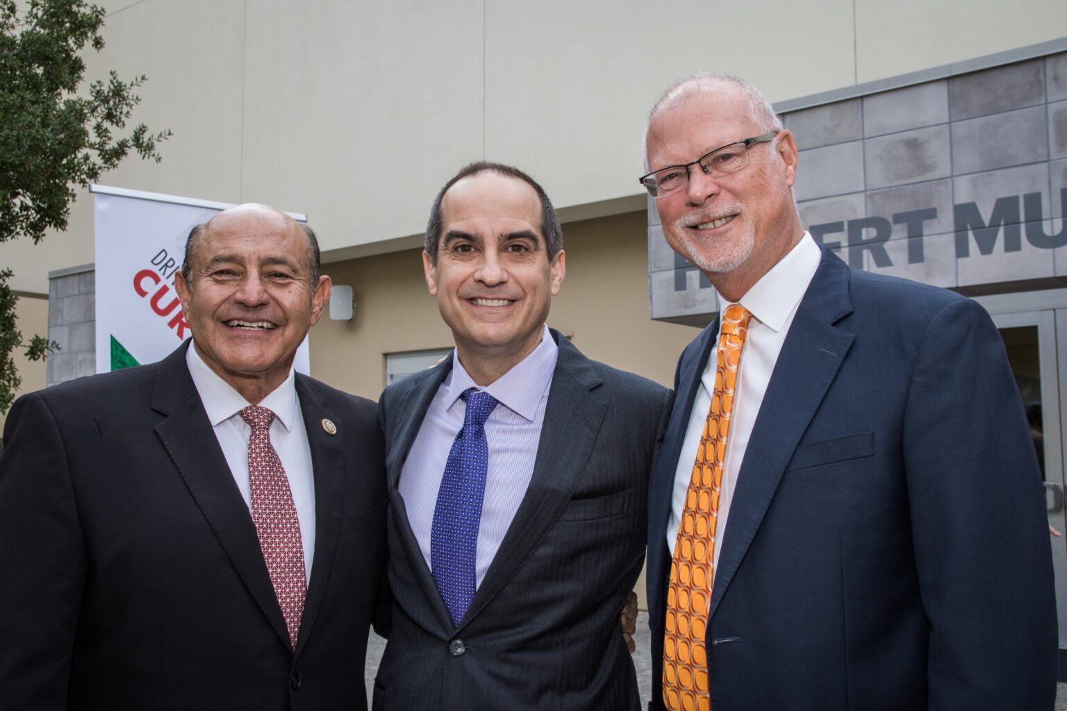 From left: U.S. Congressman Lou Correa, Chapman University President Matt Parlow, and Orange Mayor Dan Slater.