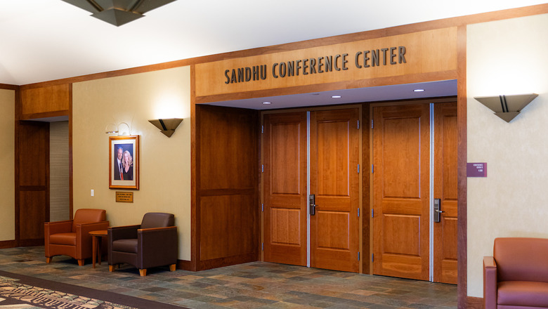 Outside of Sandhu Conference Center