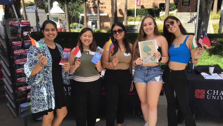 Students at study abroad fair