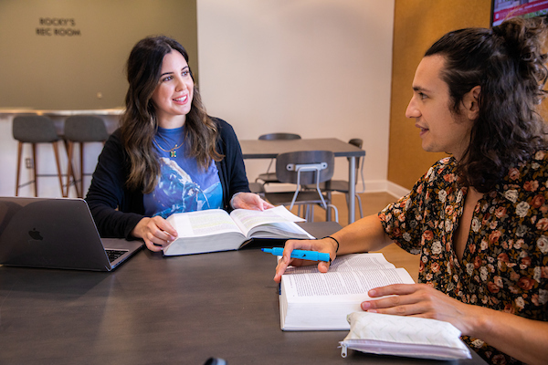 Students sitting outside
