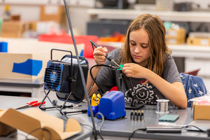 Student working on engineering project