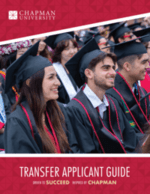front cover of brochure with a female student in graduation regalia