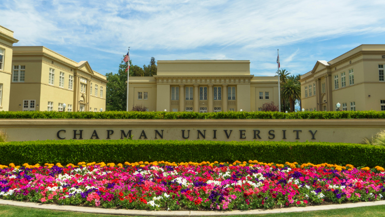 Chapman University sign with flowers