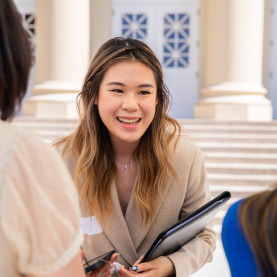Student interviewing at Career fair