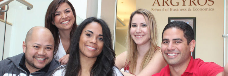 Chapman Business Students in Beckman Hall