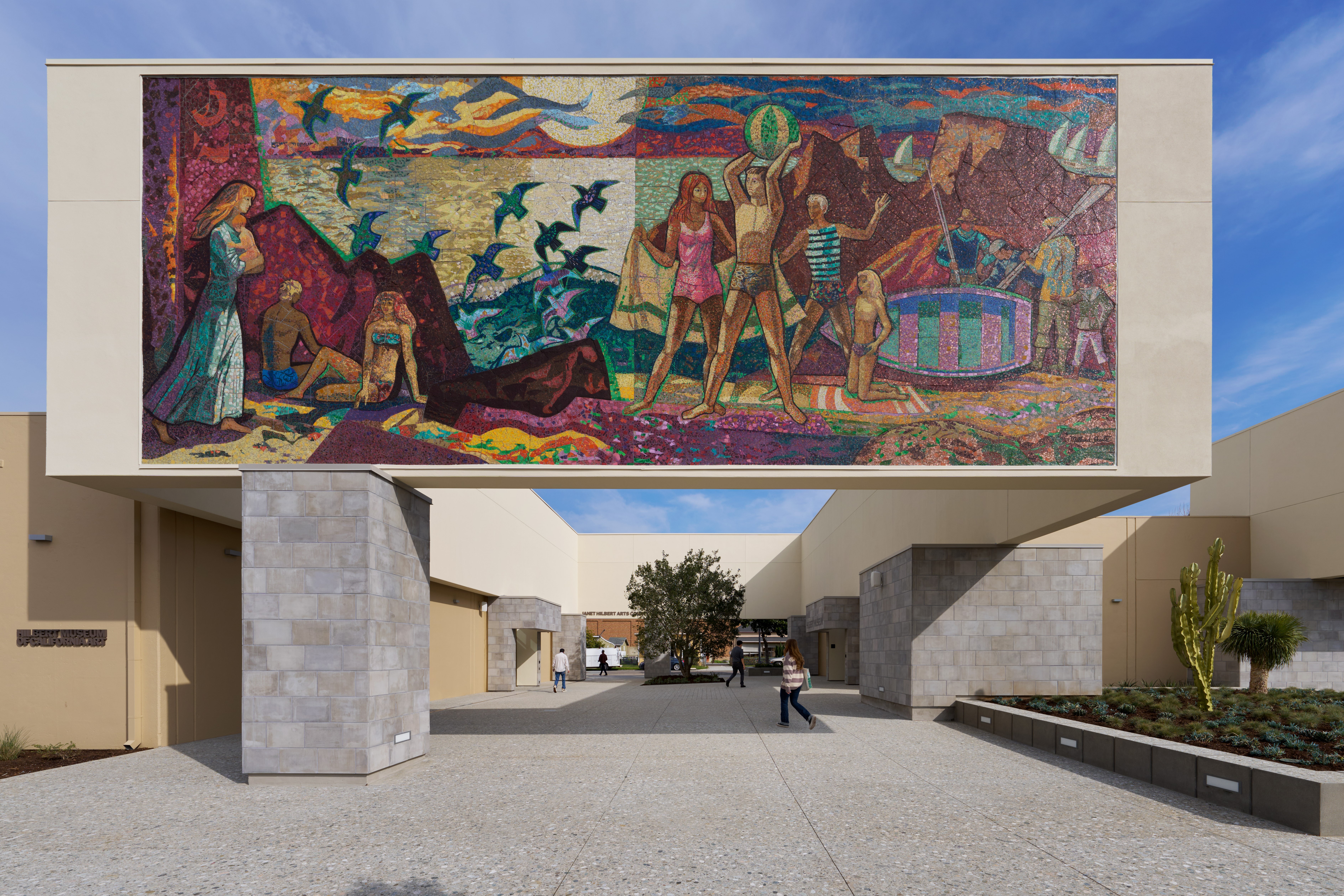 Hilbert Museum Facade Mosaic, "Pleasures Along the Beach" (1969)