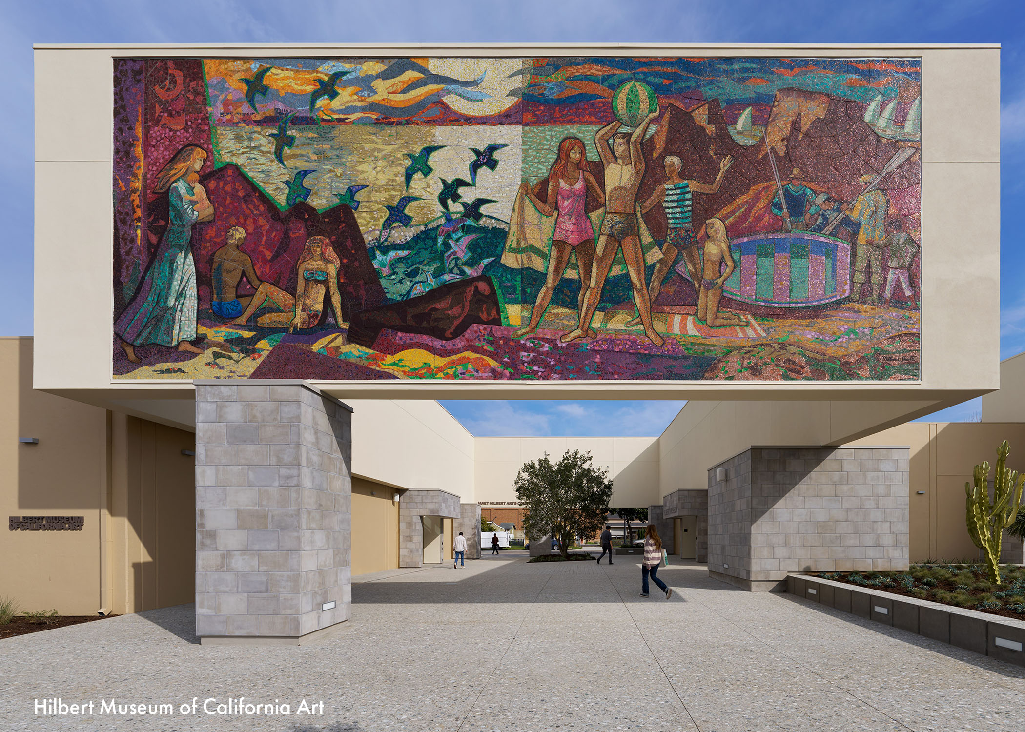Hilbert Museum Facade Mosaic, "Pleasures Along the Beach" (1969)