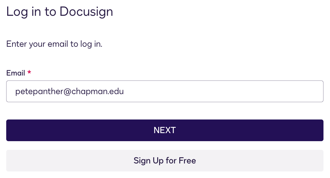box section where to input an email address