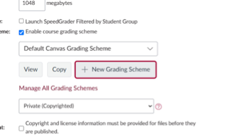 Click on + New Grading Scheme.