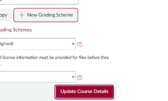 Click on Update Course Details.