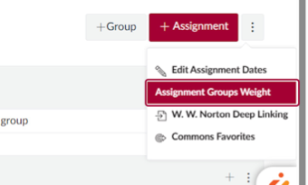 Click on Assignment Groups Weight.