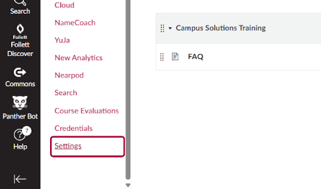 Log on to canvas.chapman.edu and navigate to your Canvas course. On the left-hand menu, scroll down and click on Settings.