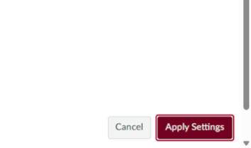 Click on Apply Settings.