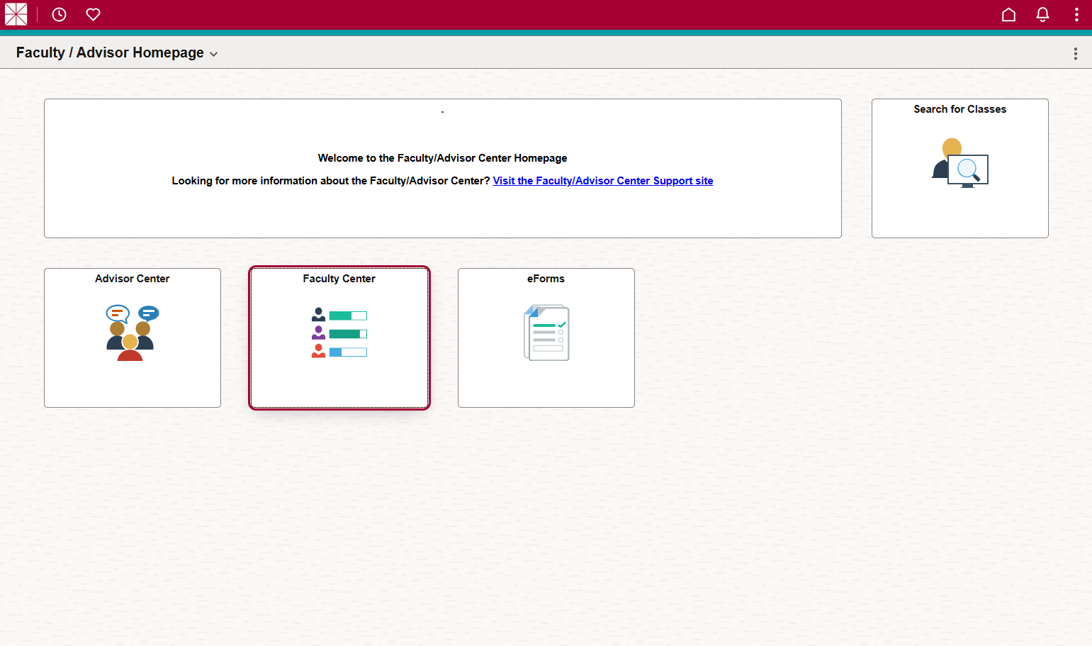 Red box highlighting Faculty Center