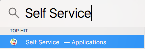 Self Service dialog box