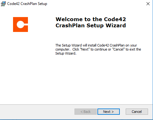 Welcome to CrashPlan Setup Wizard