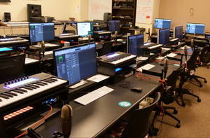 Students working in a computer engineering lab.