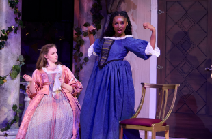 Students acting in a production