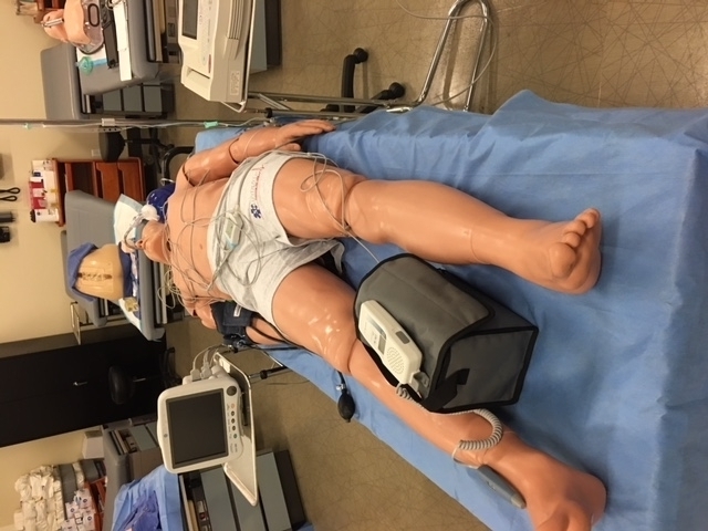Patient Simulator with Electrocardogram attached