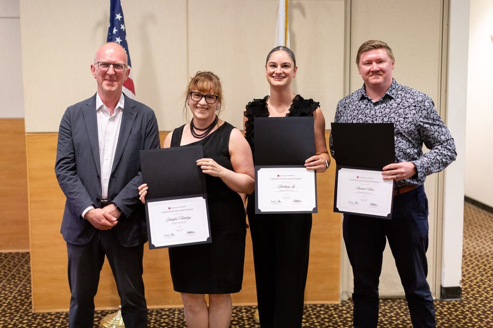 Brittany Lee and Collegues with Provost at Awards ceremony