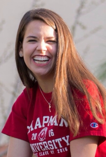 Emily Maples, Chapman student smiling