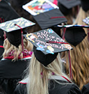 Attallah College student decorated commencement caps