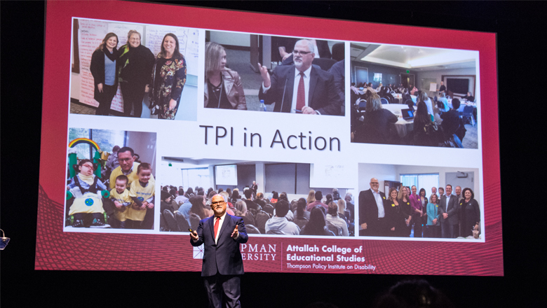 Don Cardinal with background image of college displaying TPI taking action