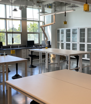 Research lab with benches