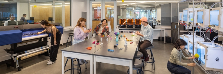 Students work in the prototyping lab