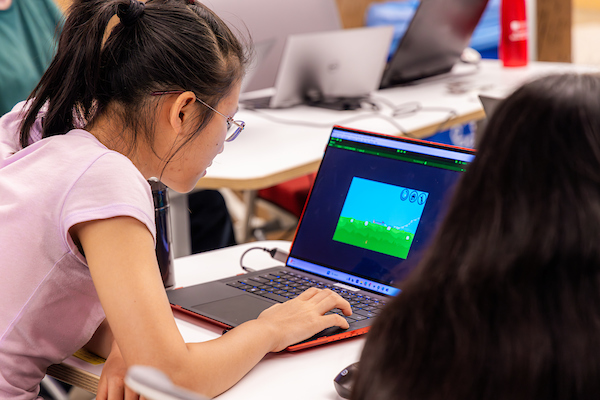girl working on laptop