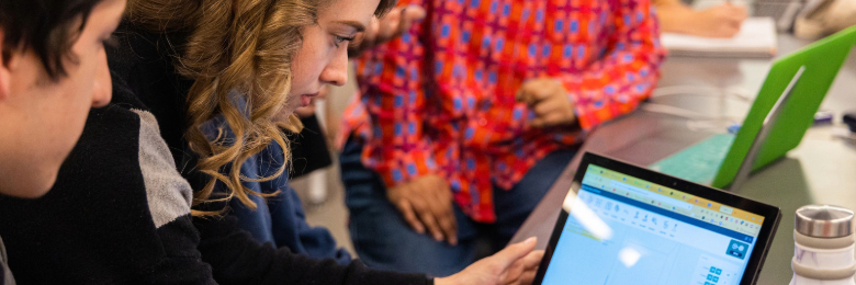 Students work on tablet