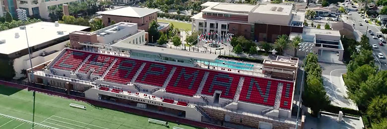 Aerial image of the Chapman stadium
