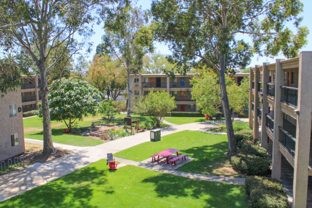 Davis apartment courtyard