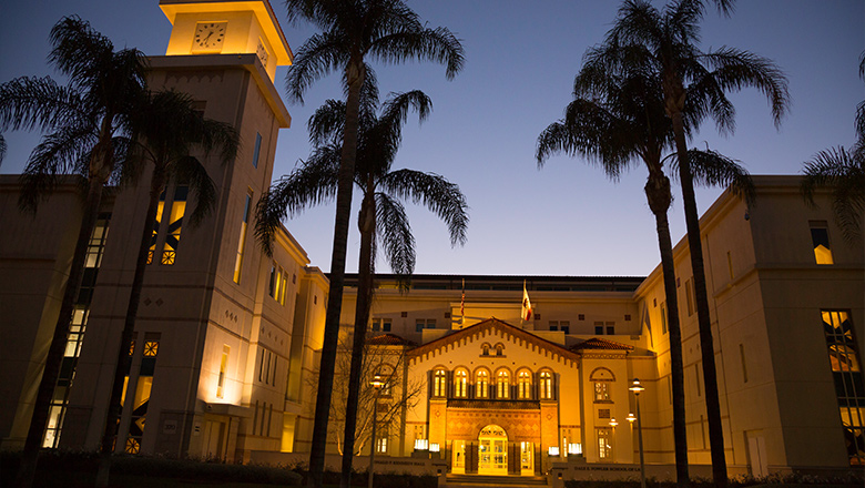 Fowler School of Law Kennedy Hall building at night