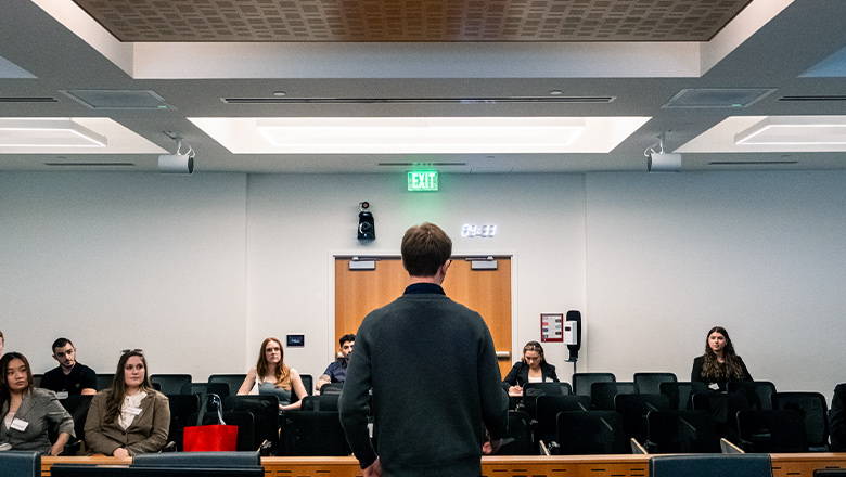 Fowler School of Law Kennedy Hall building at night
