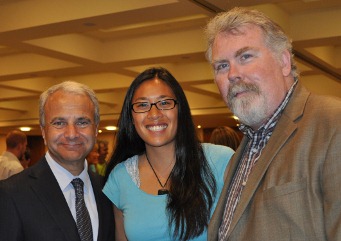 Tiffany Chang with Professor Ron Steiner and President Doti
