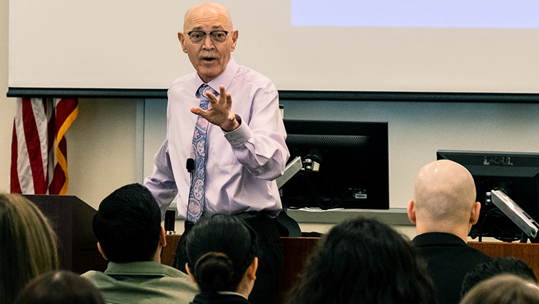 Fowler School of Law professor teaching a class