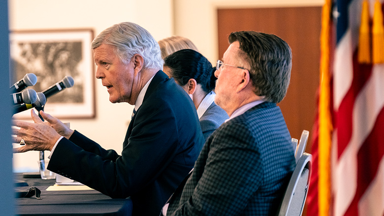 Fowler School of Law professor teaching a class