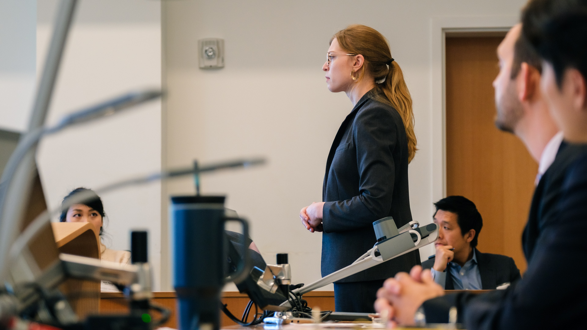Fowler School of Law students practicing in court