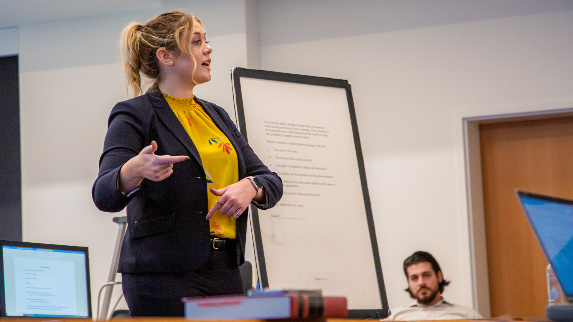 Fowler School of Law presenter sharing a presentation with the class