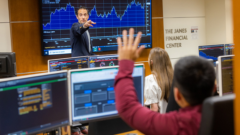 Photograph of business students in class
