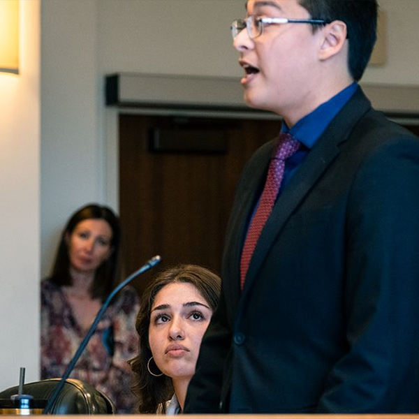 1L Students present to the judges in the FSOL Appellate courtroom during the Golden Gavel competition